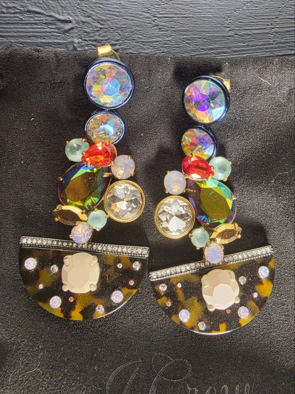 J Crew Crystal + Acrylic Earrings
